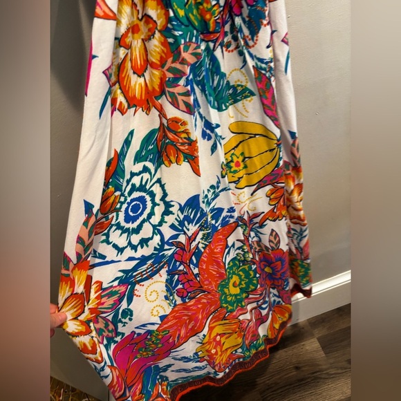 Flying Tomato Multicolor Floral Kimono medium boho colorful wrap long flowy - Picture 8 of 12